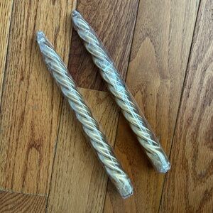 Pair of 10" Gold Spiral Taper Candles - Elegant Party Table Decor